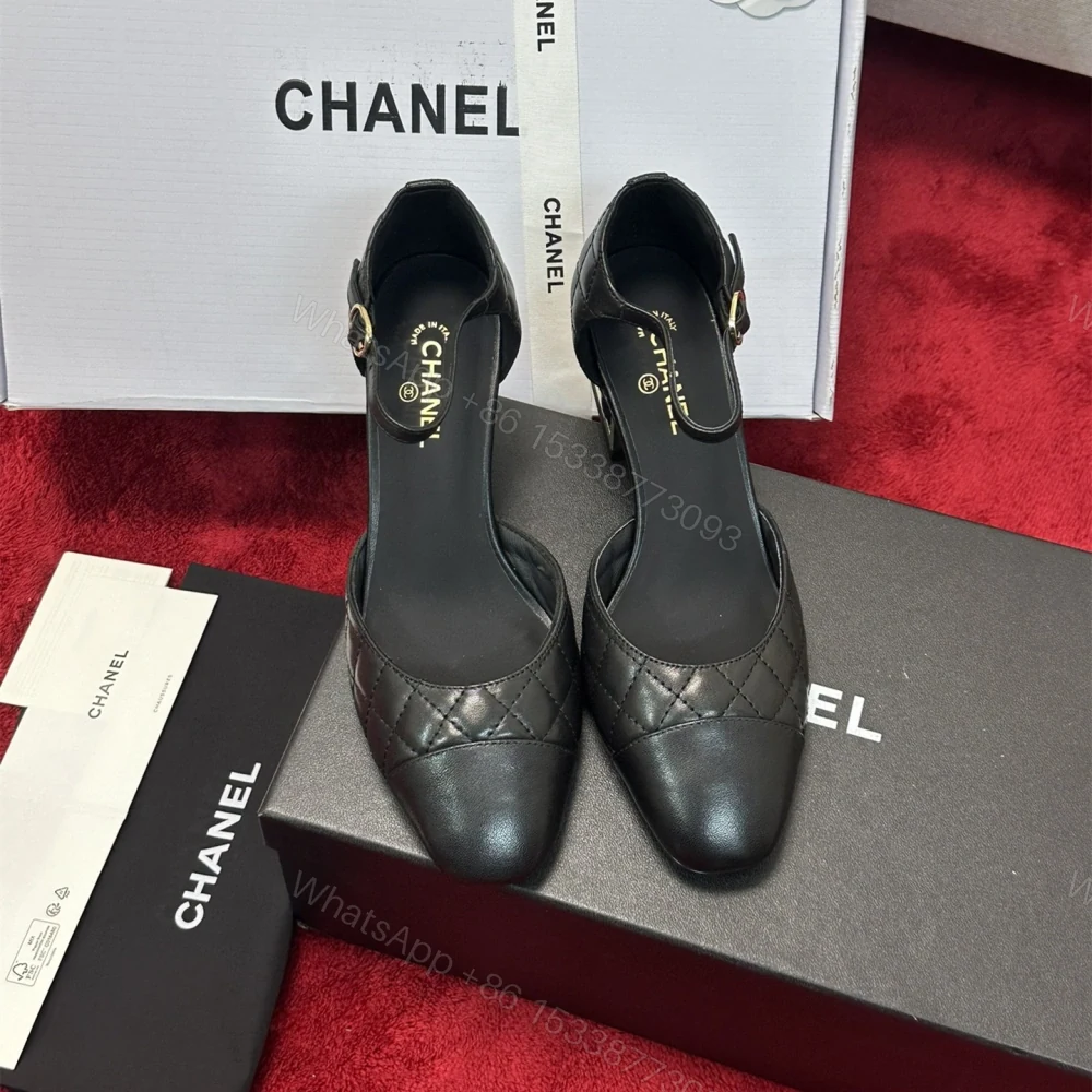 View 6 of 高仿Chanel*G38441B露邊高跟單鞋小牛皮黑色4.5CM免檢版