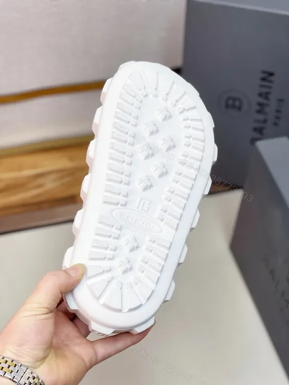 View 4 of White Balmain-Inspired Slide: All-Day Comfort Slip-On