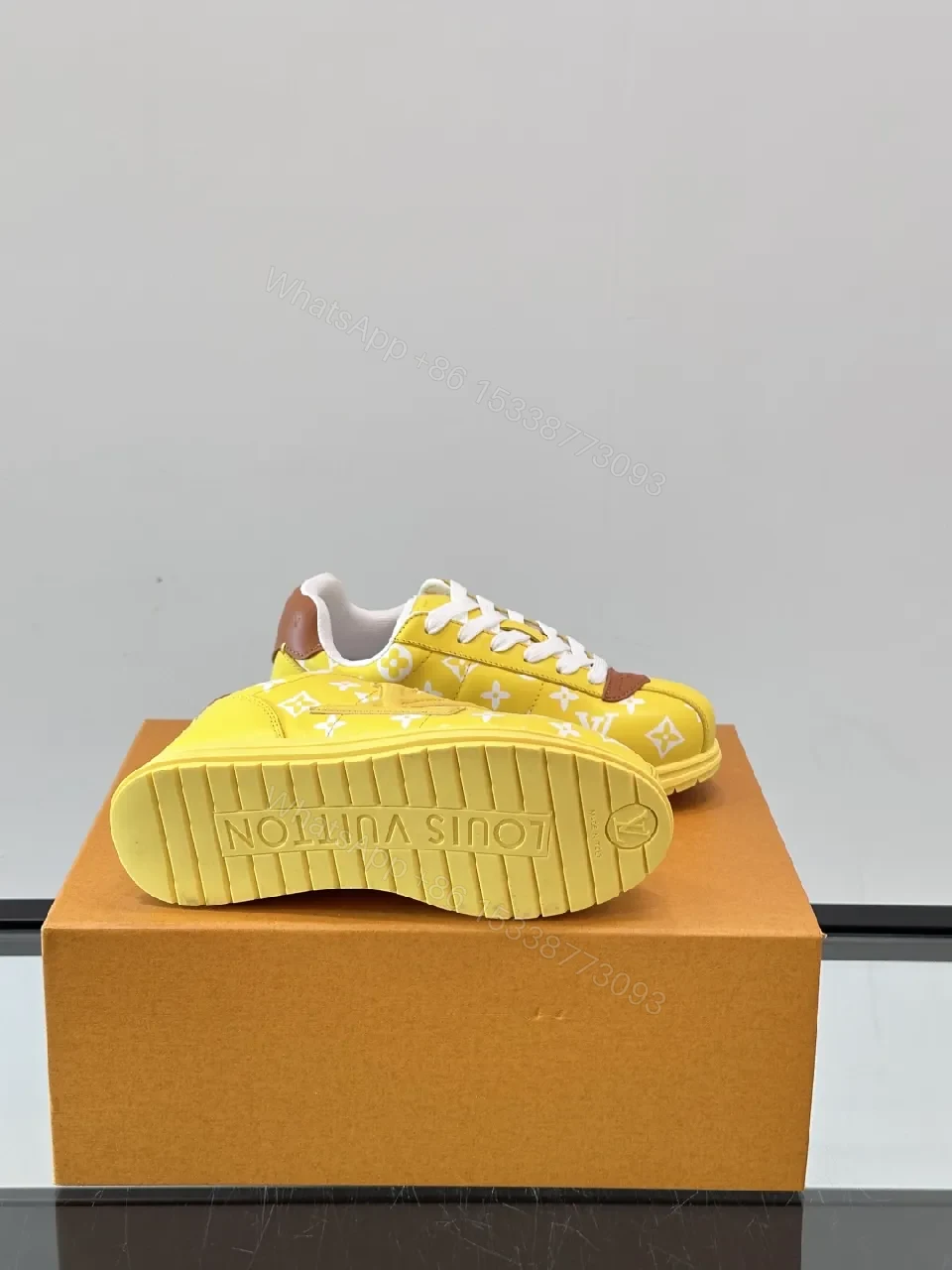 View 7 of Sunny Yellow Monogram Sneaker: Luxe Comfort & Street Style