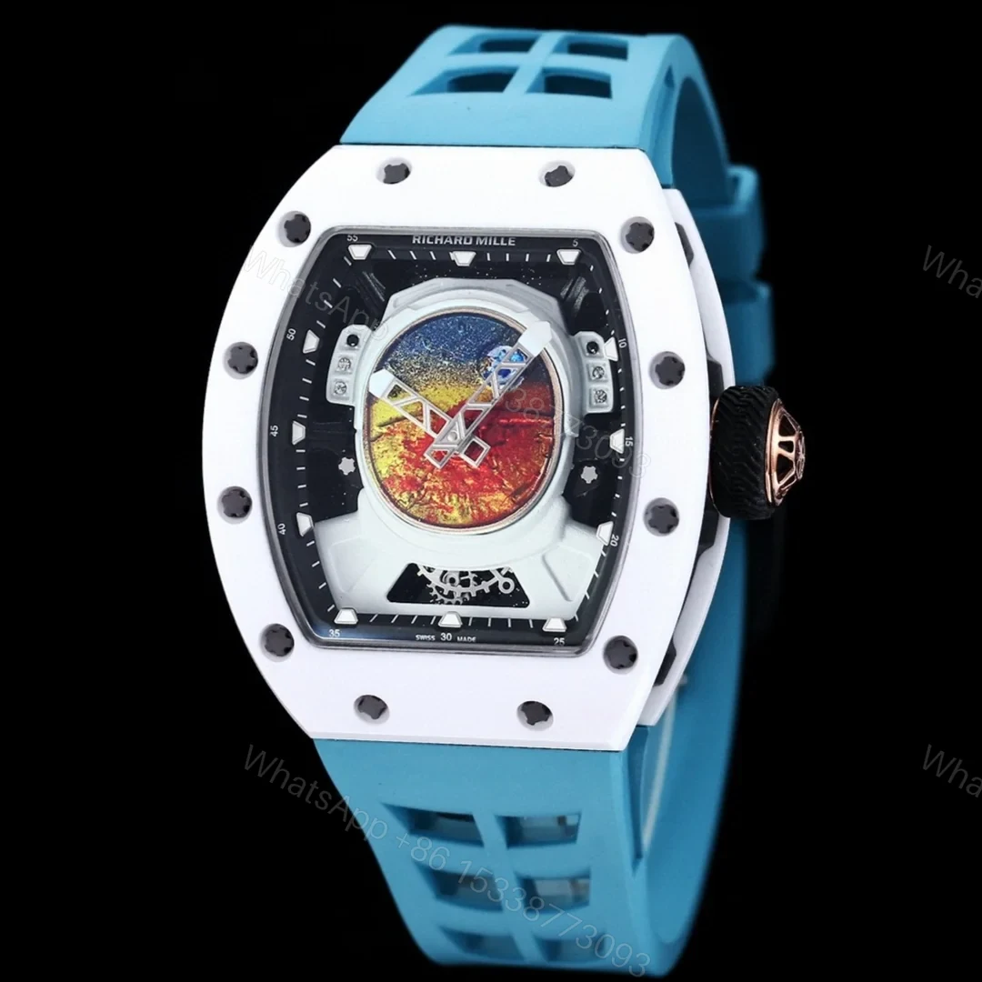 View 2 of Richard Mille RM52-05 Pharrell Williams Mars Mission Watch White Case Blue Strap Premium Edition RM-RM52-05-PW-WHT-BLU-01