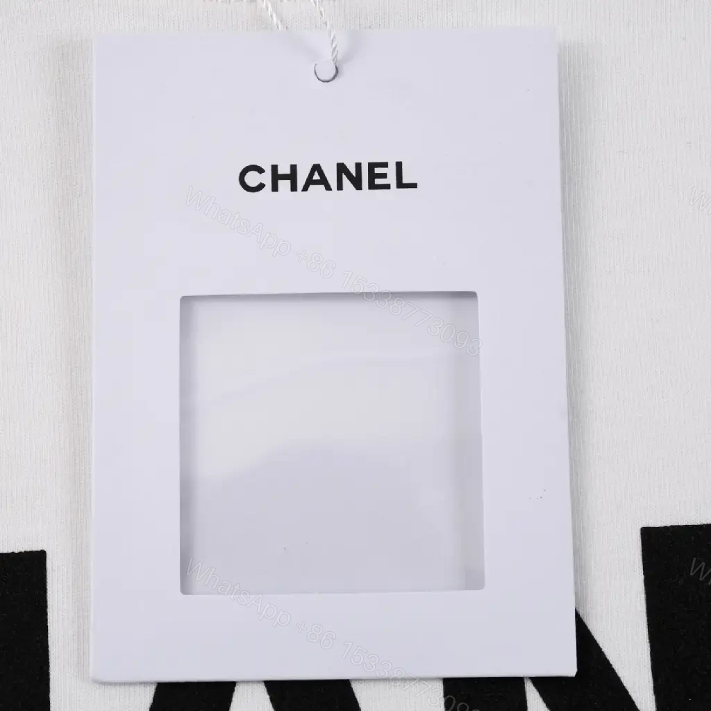 View 4 of Bold Cotton Tee + Logo Graphic + Casual Luxe + CHANEL-inspired Front Script + T-Shirt