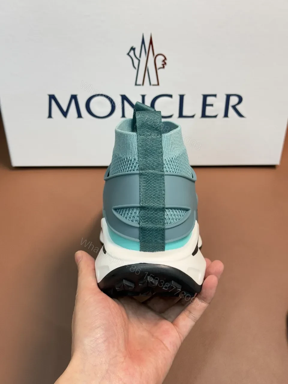 View 5 of Teal Knit High-Top Sneakers: Luxe Slip-On Comfort