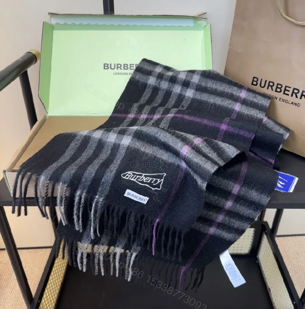 View 7 of Textured Check Scarf: Luxe Warmth, Fringe Detail, Unisex