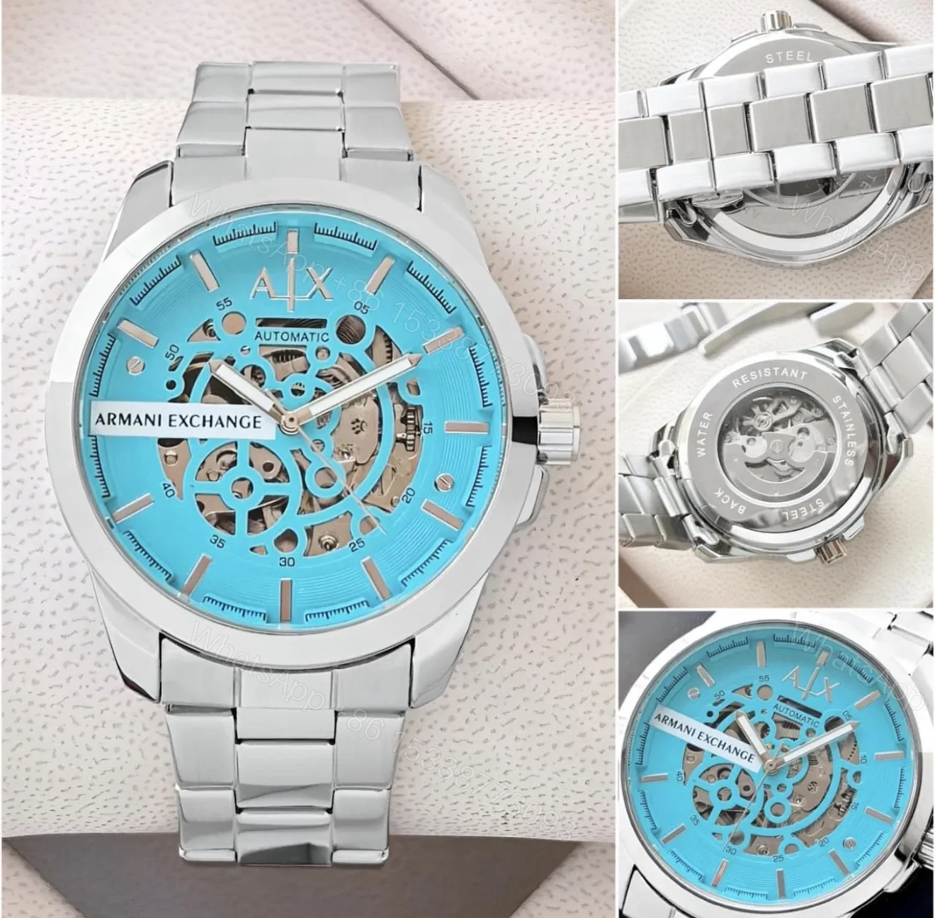 View 3 of Armani Exchange Hampton Automatic Tiffany Blue