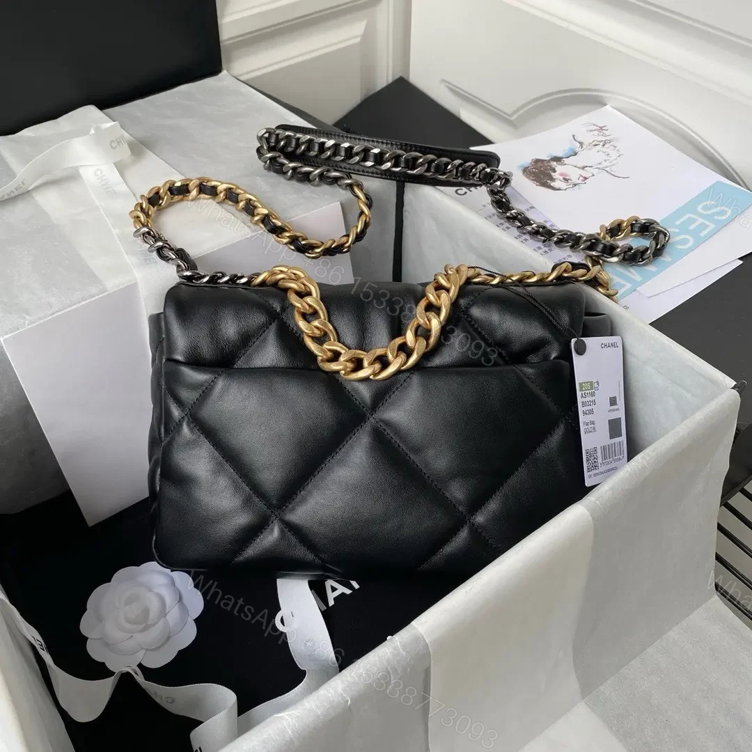 View 9 of Chanel 19 Flap Bag Black Lambskin Gold Hardware