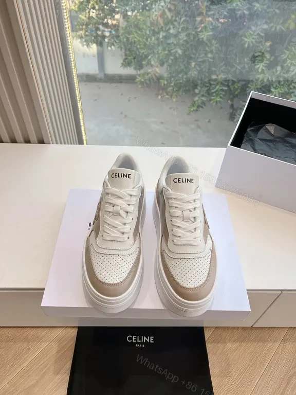 View 7 of Minimalist Luxury Sneakers: Celine-Inspired, Leather, Perforated, Everyday Comfort