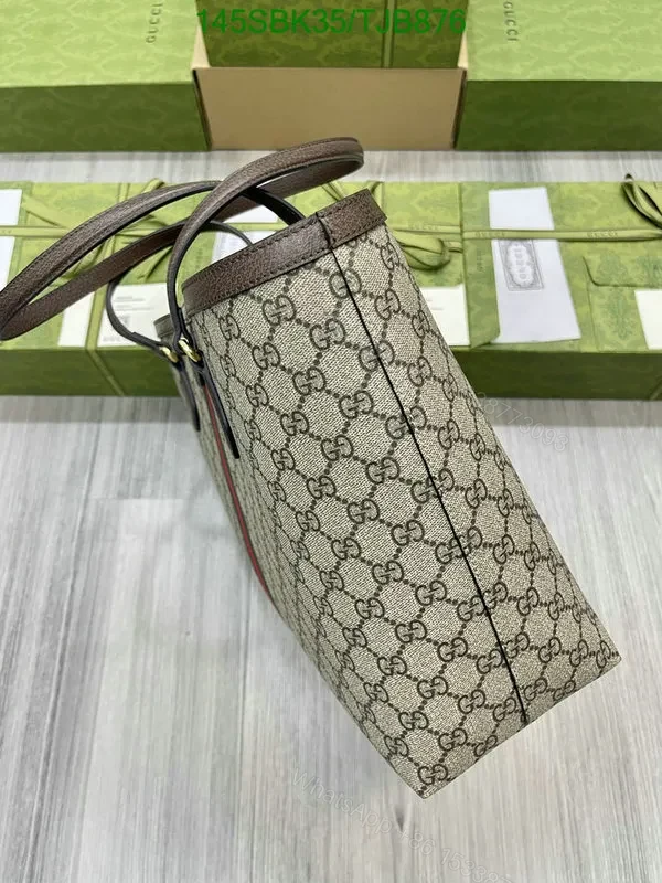 View 7 of Gucci Beige and Blue Medium Tote Bag in GG Supreme Canvas HB685