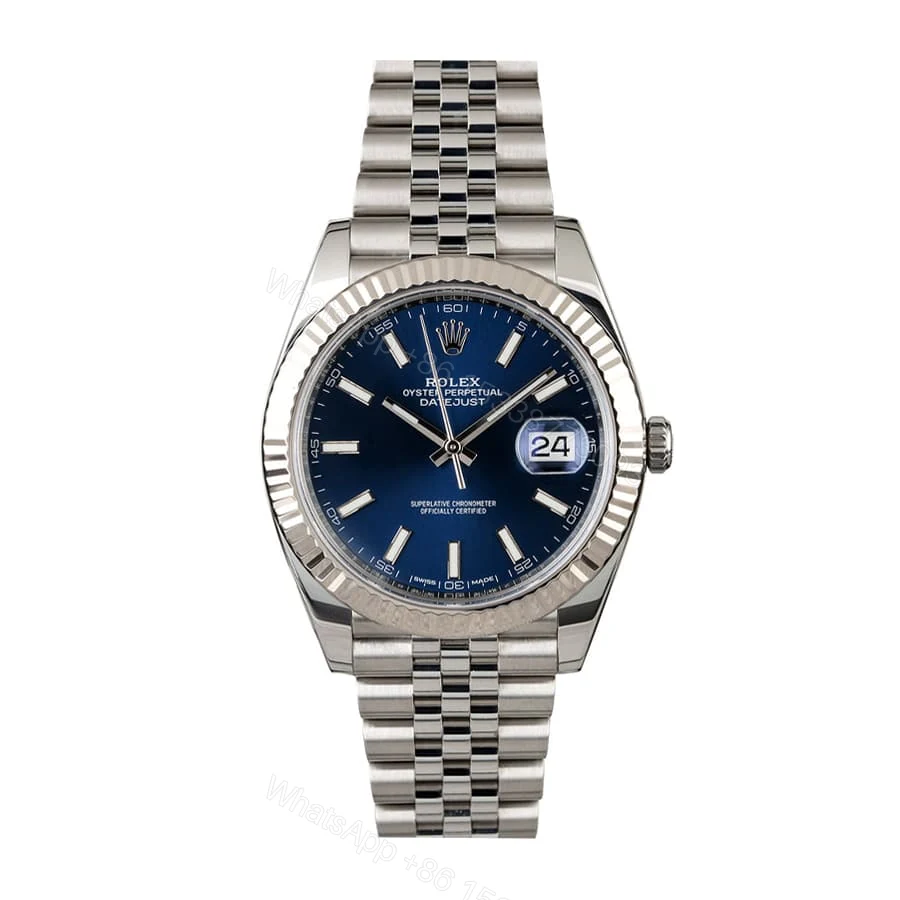 Rolex Datejust 41 126334-0002 Super Clone : White Rolesor Blue Dial Oyster Bracelet — view 1