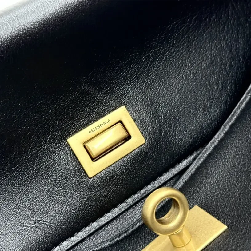 View 10 of 高仿Balenciaga*Rodeo系列V41000小牛皮手袋黑金中號免檢版