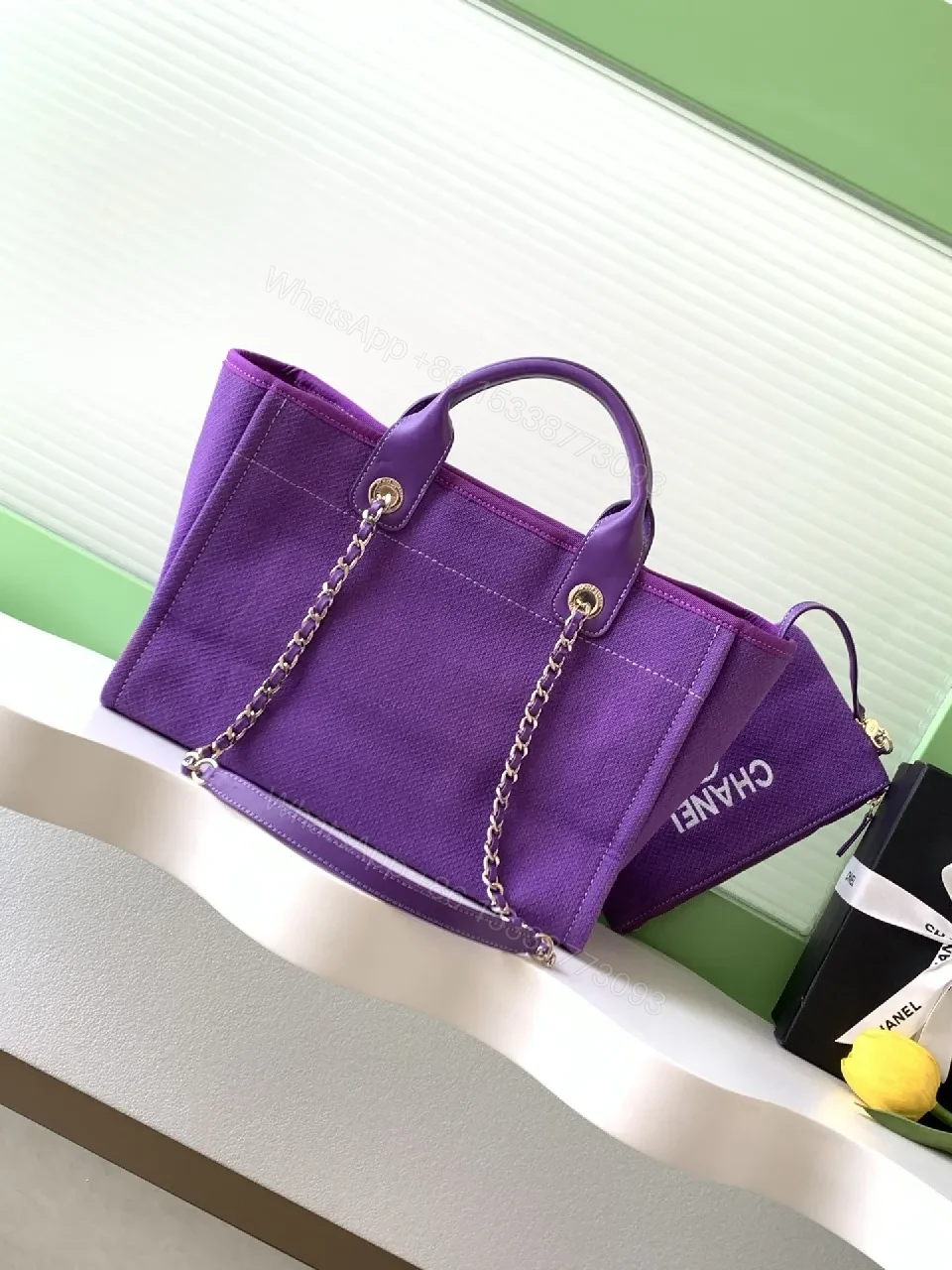 View 5 of Purple Canvas Tote: Luxe-Chic Everyday Carry Bag