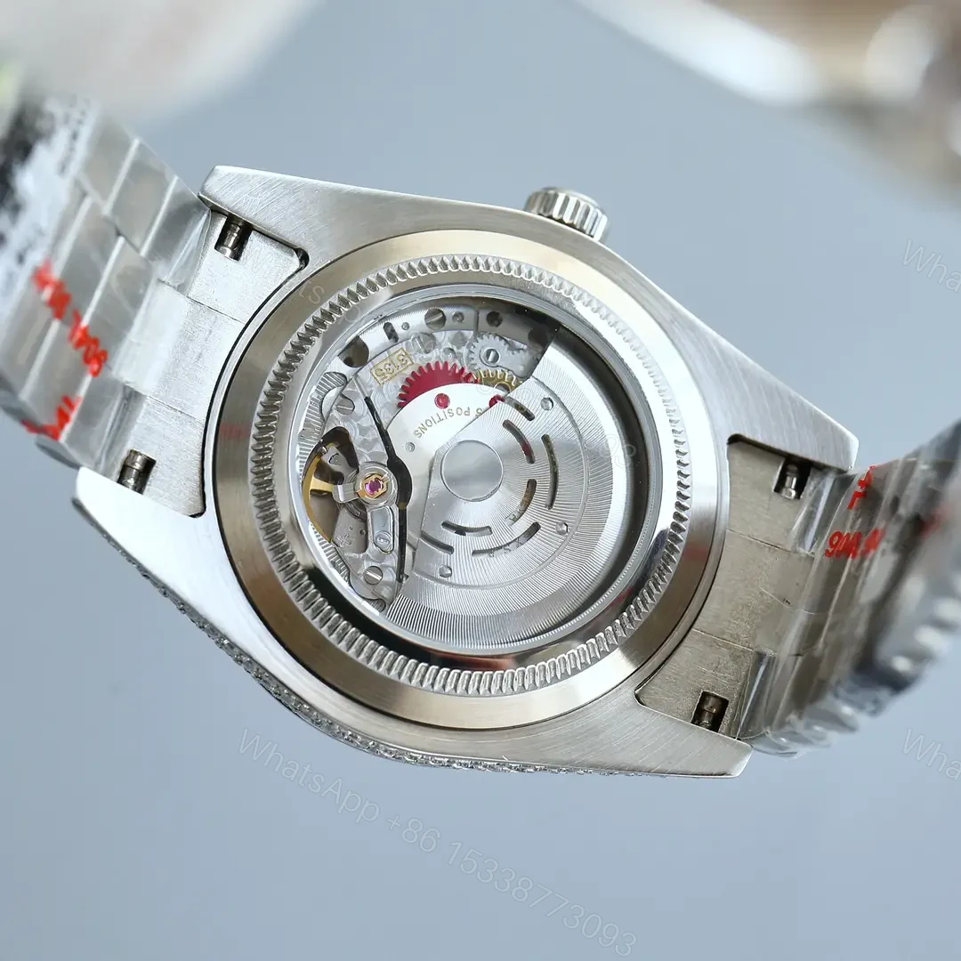 View 8 of Premium Rolex Datejust Full Diamond Silver replica 41MM President Bracelet Edition rolex-datejust-full-diamond-silver-replica-41mm