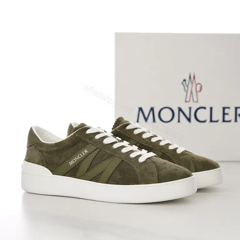 View 4 of Olive Suede Moncler Sneakers: City-Smart Luxury Comfort