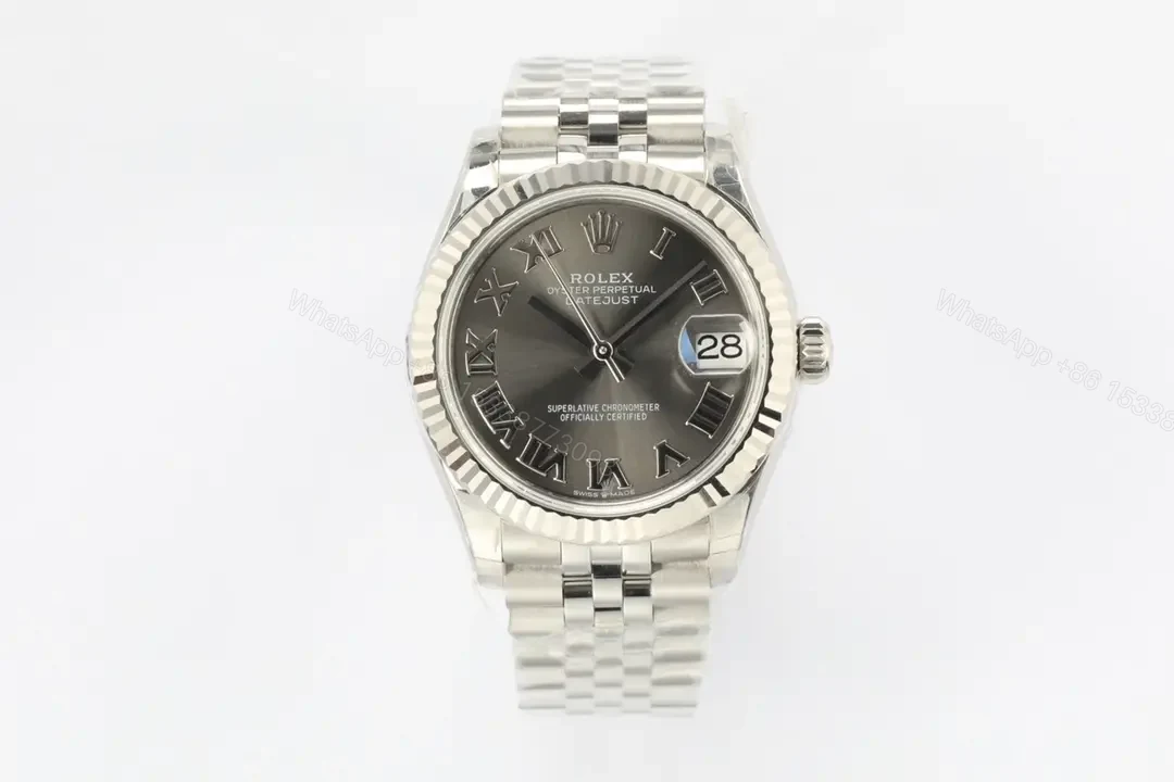 Rolex Datejust 31 Stainless Steel Fluted Jubilee Rhodium Roman Dial 178274-0063 — view 1