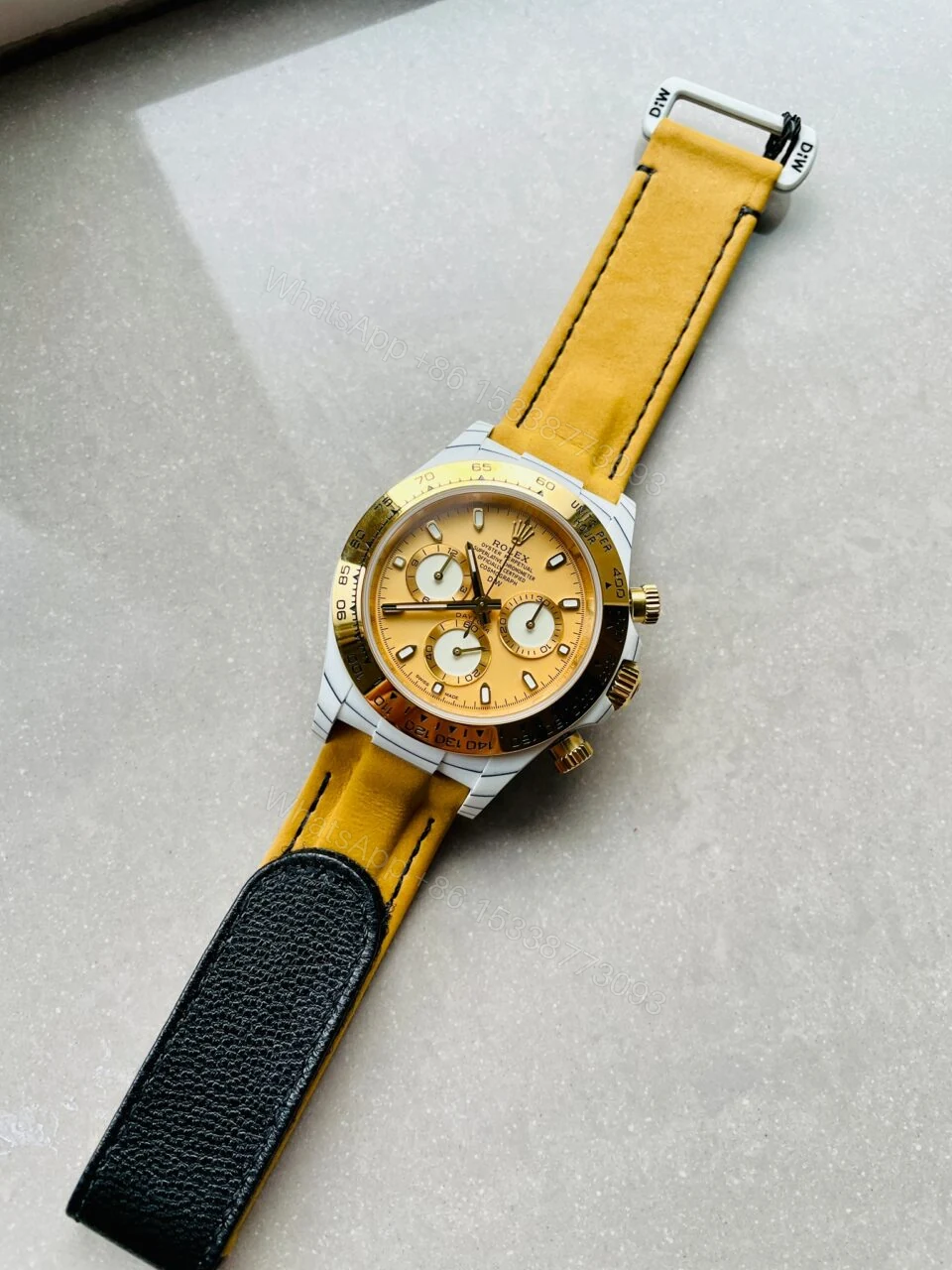 View 2 of DIWF Factory 1:1 Rolex Daytona DIW White Carbon/YG Best Edition Gold Dial A7750
