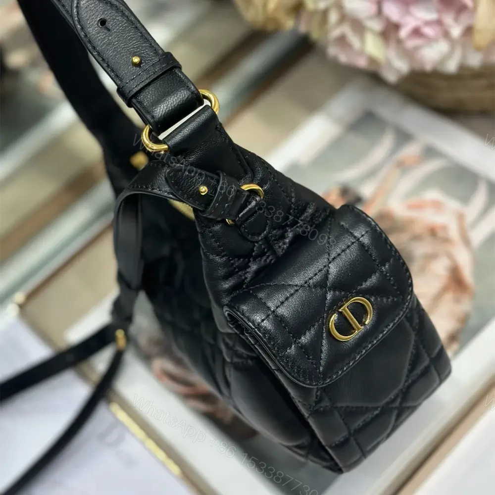 View 6 of 高仿Dior*D-Dream系列S525M900小羊皮斜挎包Mini黑色免檢版
