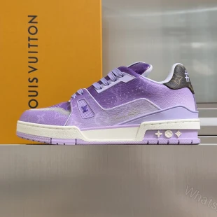 View 2 of Louis Vuitton LV Trainer sneakers in purple