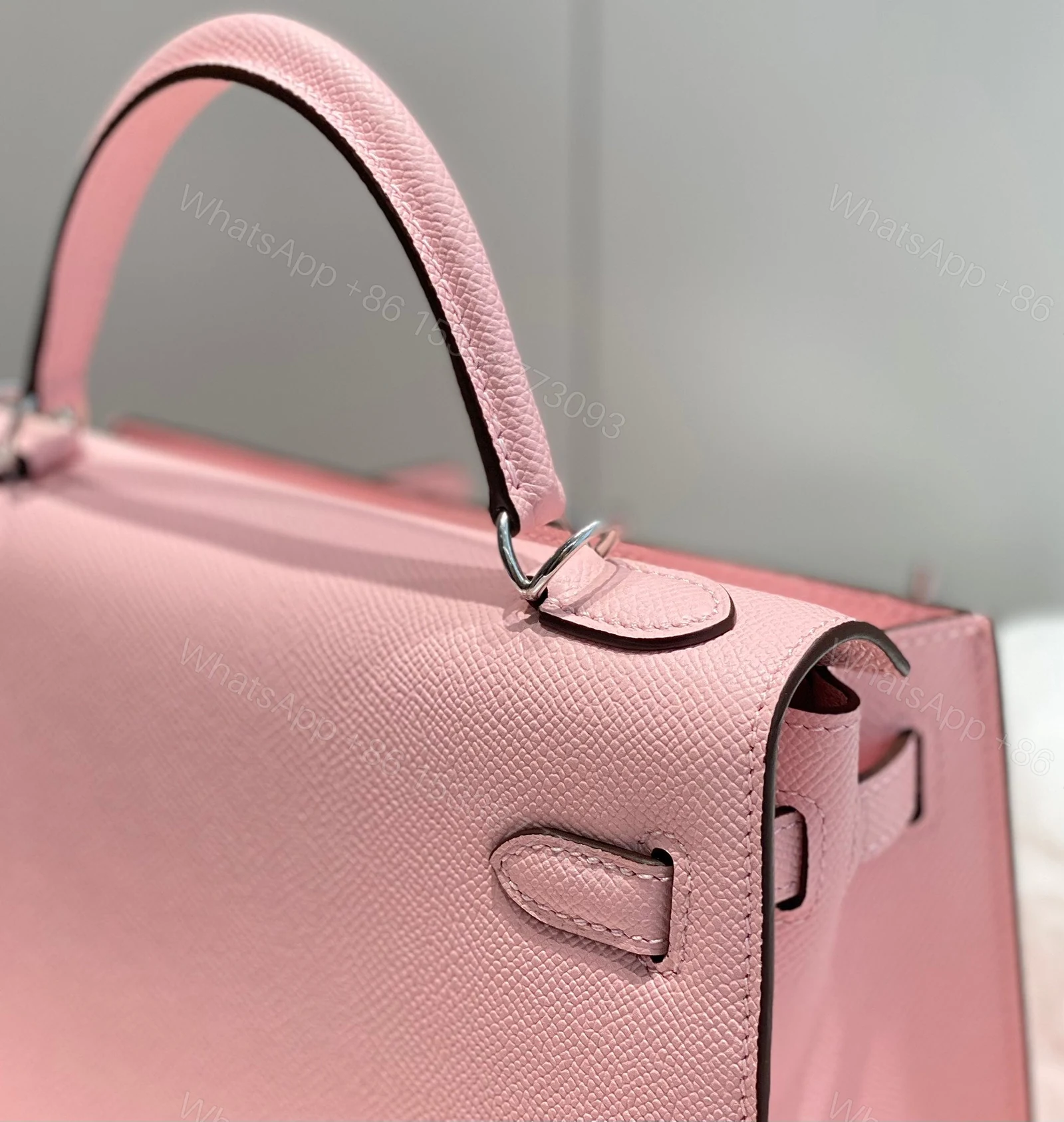 View 5 of KELLY 28CM IN ROSE SAKURA EPSOM SILVER HARDWARE
