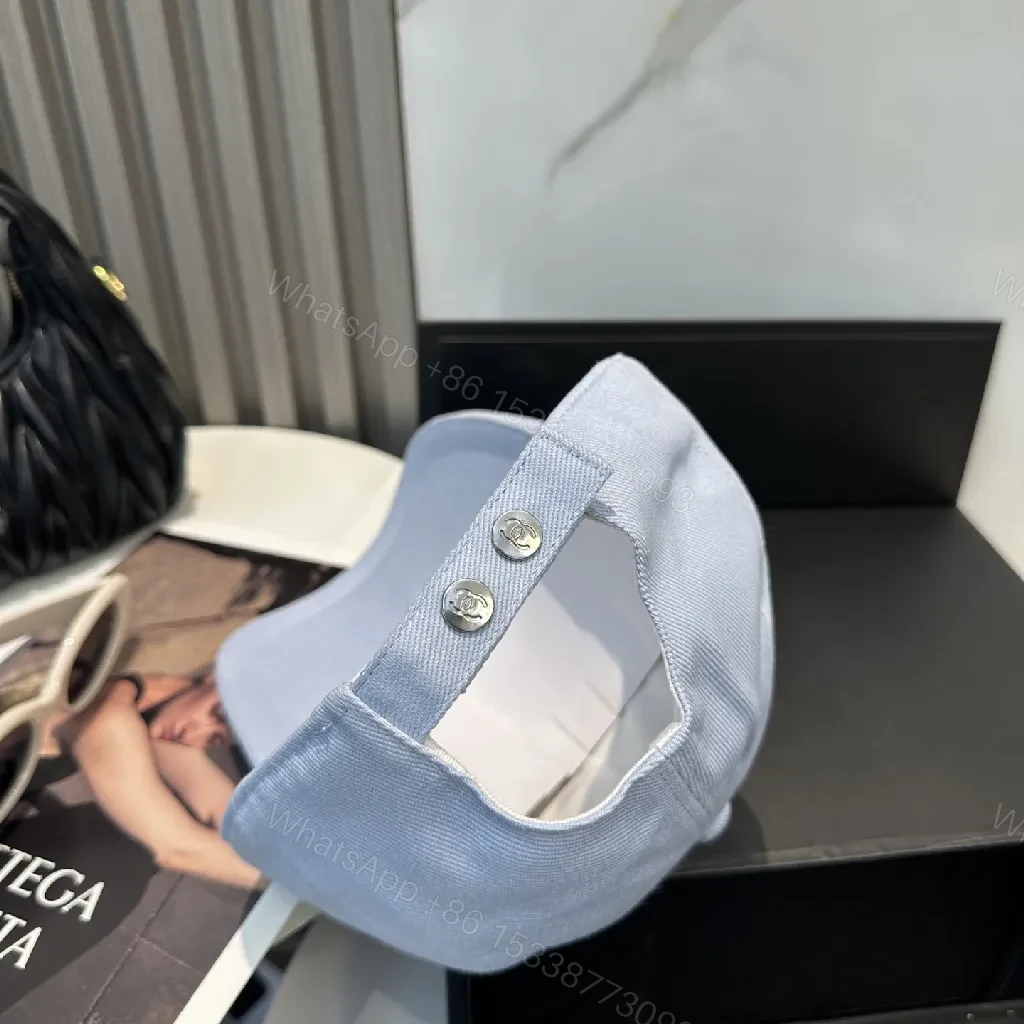 View 6 of Light Wash Cap with Subtle Monogram—Premium, Curved Brim Cap