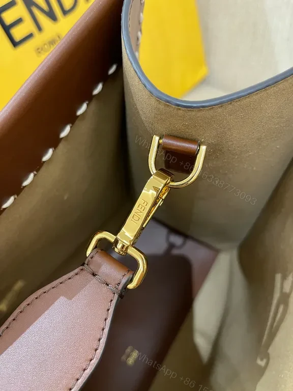 View 4 of Bold Leather Satchel: Structured, Fendi-Detail, Versatile Bag