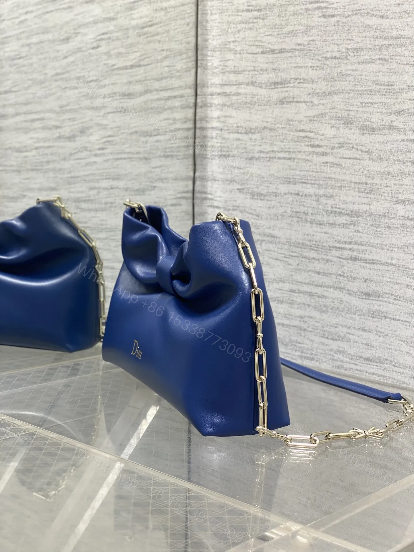View 5 of Dior Bow Bag Navy Lambskin