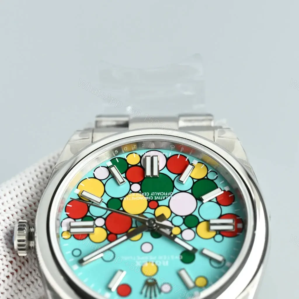 View 2 of Rolex Oyster Perpetual 41 Stainless Steel Turquoise Celebration 124300-0008