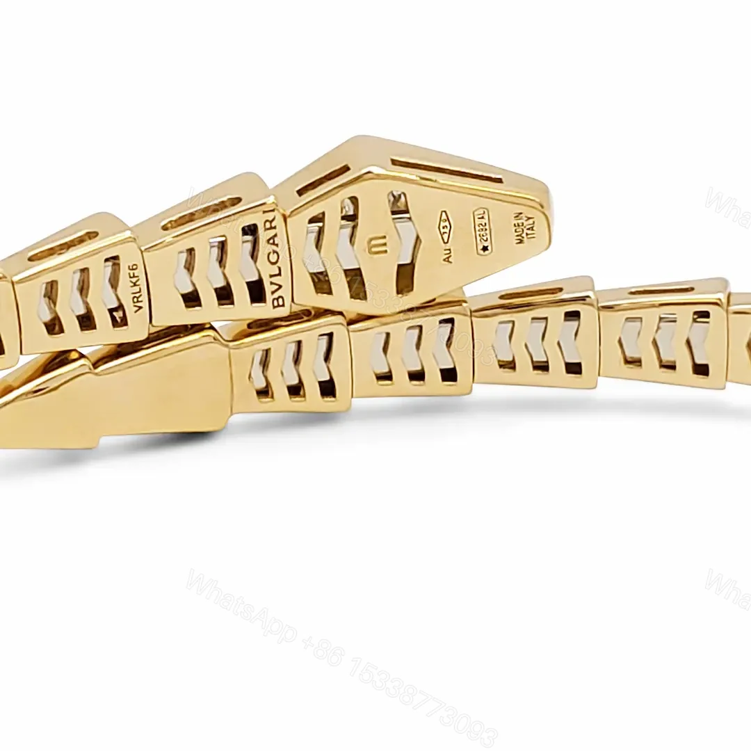 View 6 of 18k Gold Bulgari Serpenti Viper Bracelet Pave Diamonds