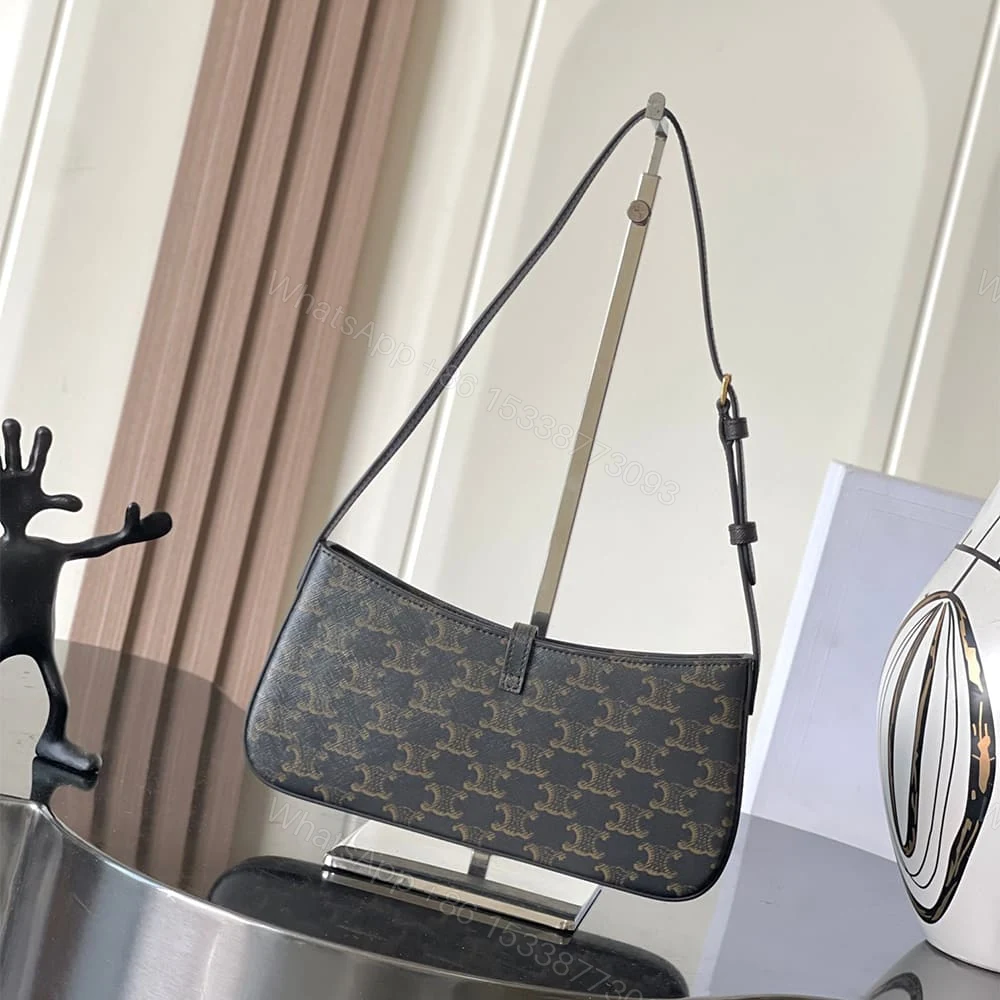 View 4 of Celine TINA SHOULDER BAG IN Triomphe canvas