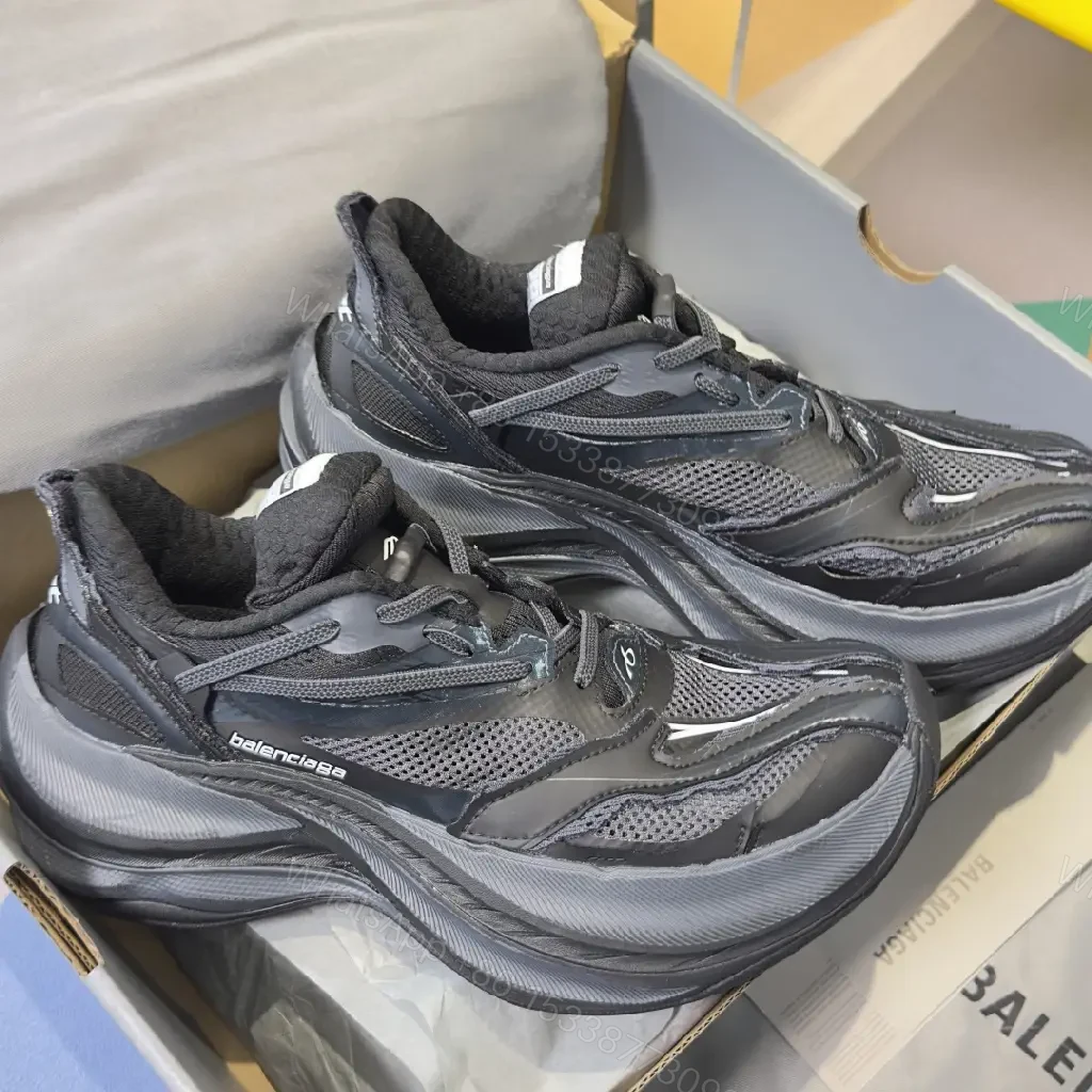 View 9 of Black Mesh-Covered Dynamic Balenciaga Sneakers