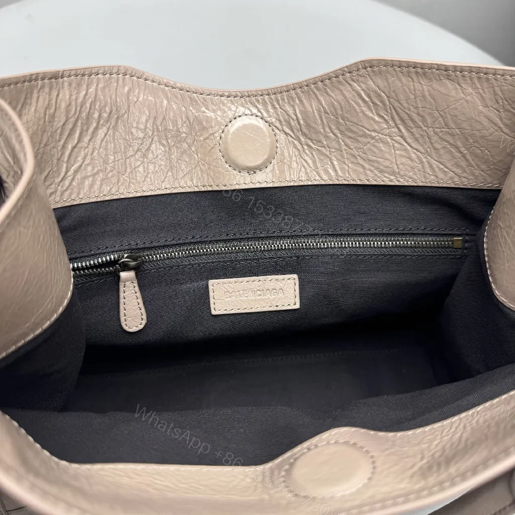 View 2 of Pebbled Leather Tote: City-Chic, Gunmetal Hardware, Crossbody-ready