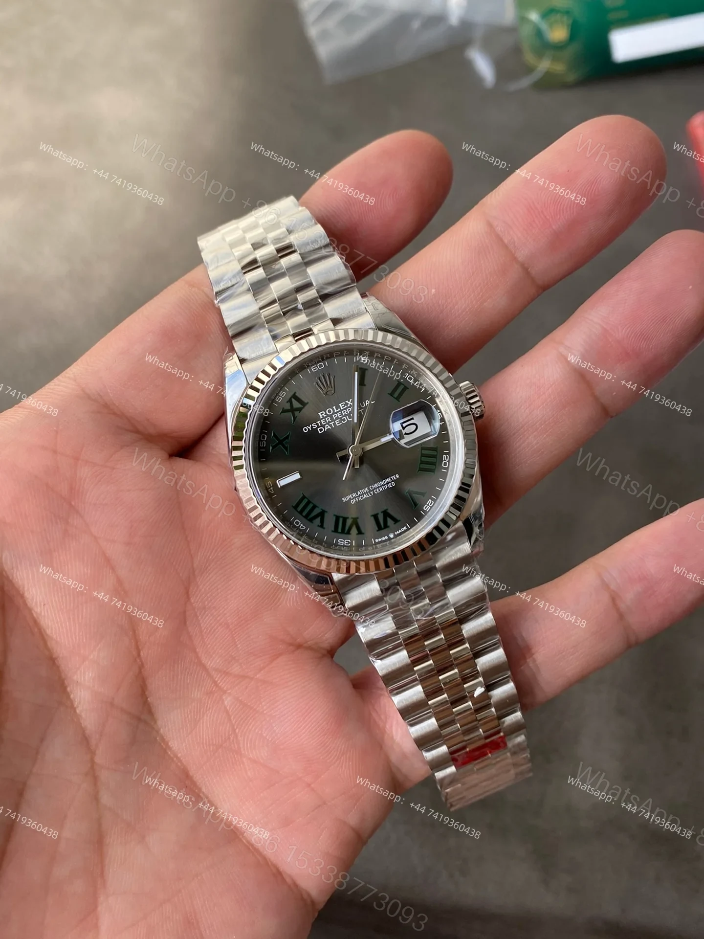 View 2 of Rolex Datejust M126234-0045 Grey Roman Dial 1:1 Replica Jubilee 36MM 3235 Movement Super Clone Watch