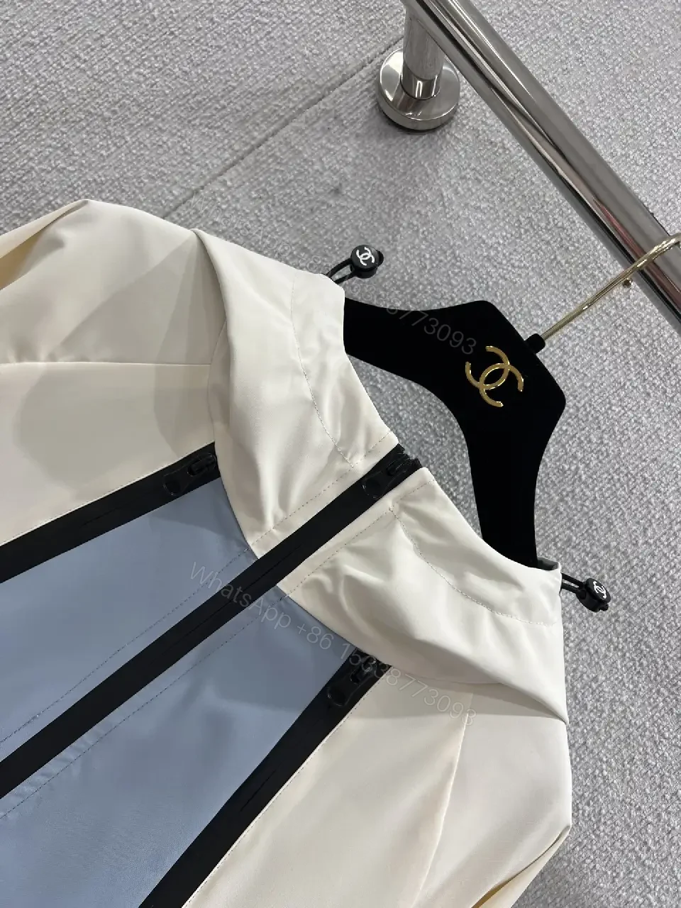 View 8 of Color-Block Windbreaker with Subtle Luxe Details