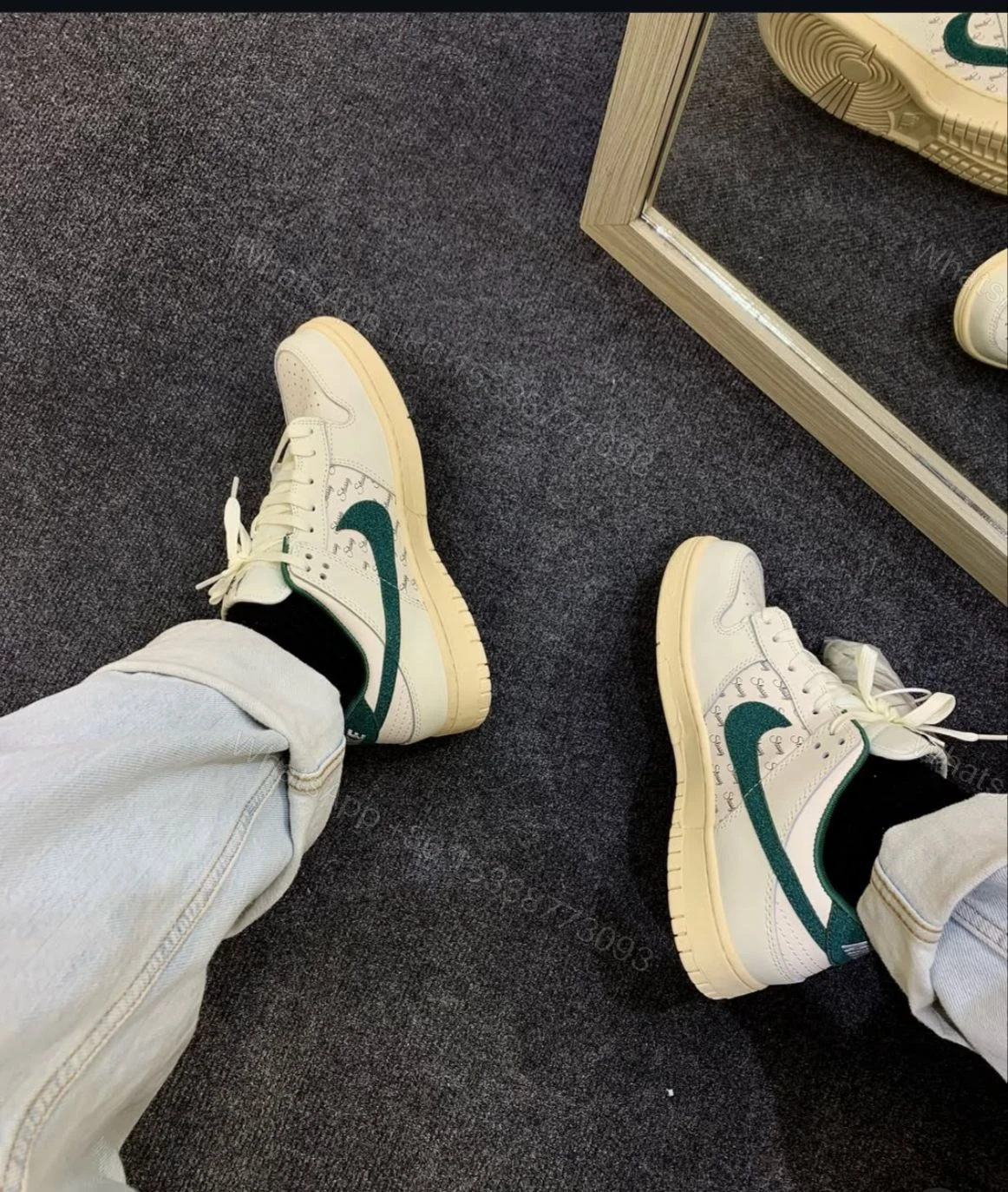 View 5 of FIRST COPY NIKE SB DUNK STUSSY WHITE GREEN 2025