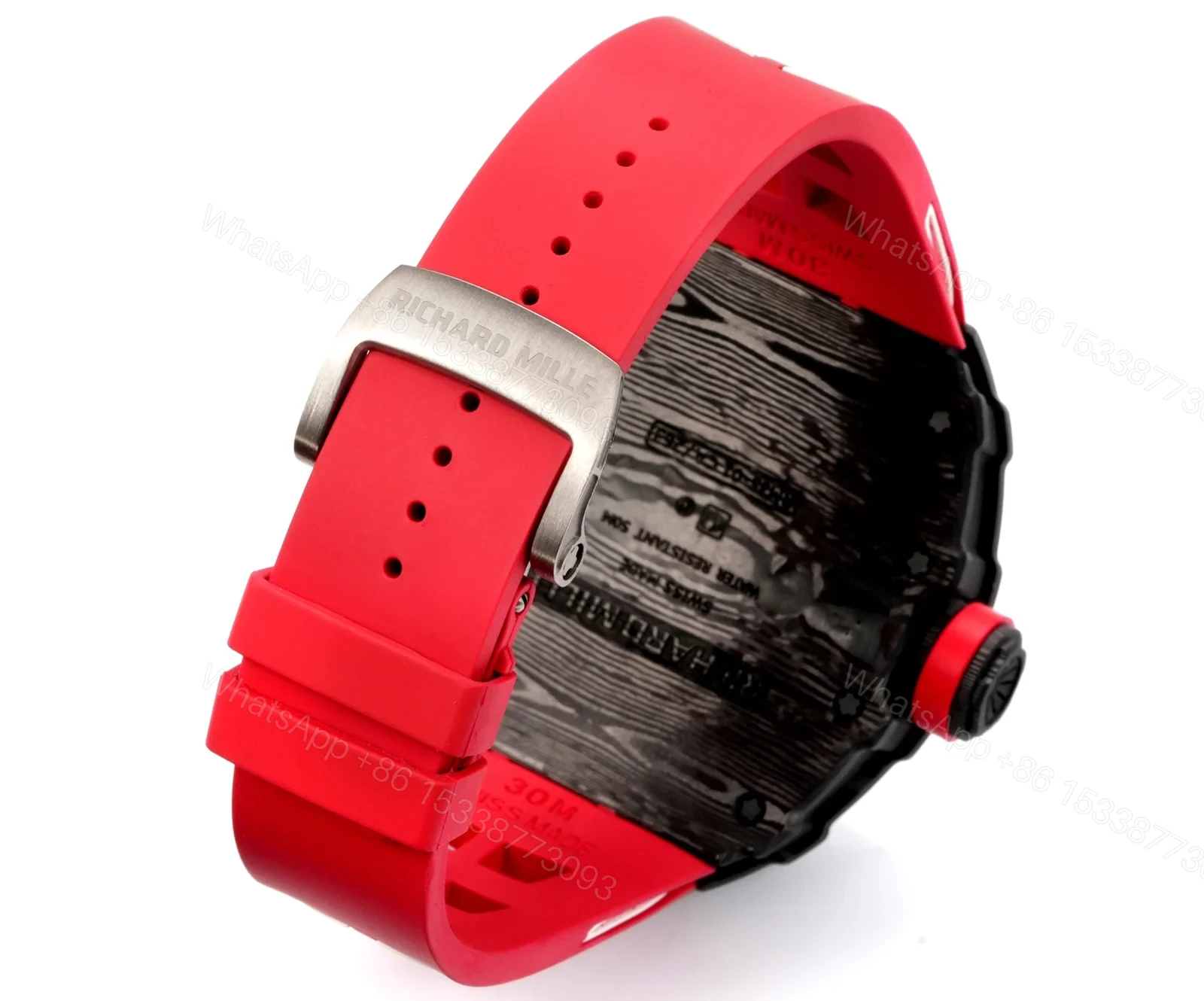View 9 of Richard Mille RM35-01 Rafael Nadal Carbon Fiber Black Red Skeleton Watch RM3501-BBR1
