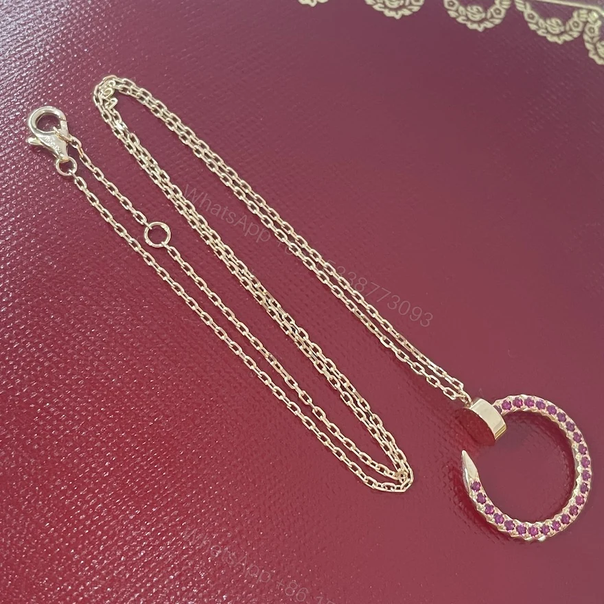 Cartier Juste un Clou Necklace With Pink Sapphire — view 1