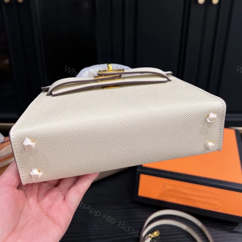 View 5 of Hermes Kelly Mini Epsom Handbag Craie 20Cm