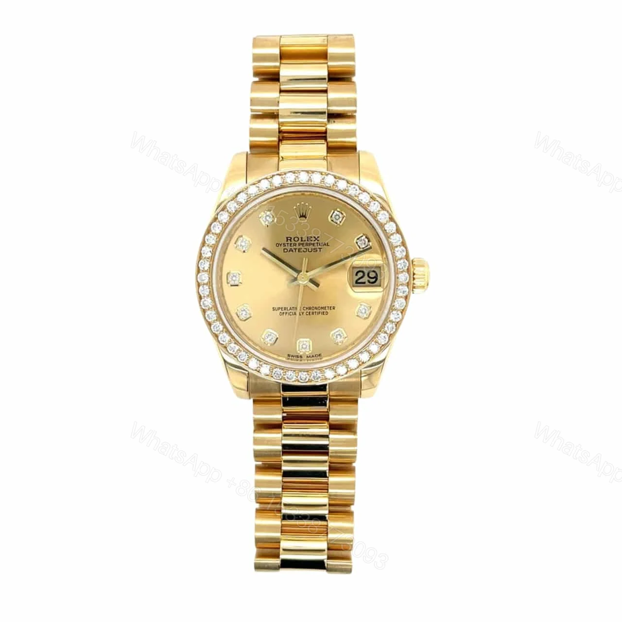 Rolex Lady Datejust 28 Diamond Dial 18K Yellow Gold 28Mm — view 1