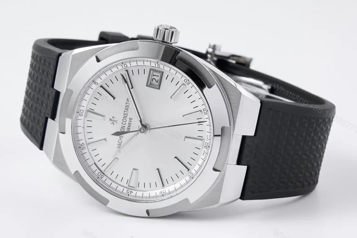 View 7 of 8F Factory Vacheron Constantin Overseas 4500V Series Stainless Steel Watch – Silver Dial, Black Rubber Strap, 41MM Case, Automatic Movement with 60-Hour Power Reserve