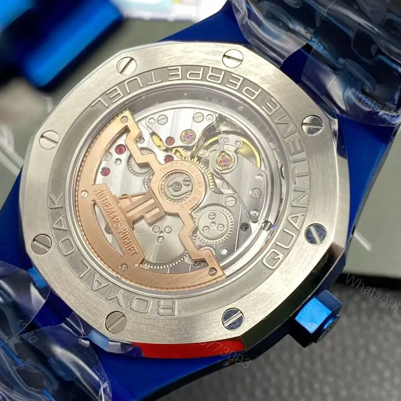 View 9 of Super Clone Audemars Piguet Royal Oak Perpetual Calendar Blue ( + Video )