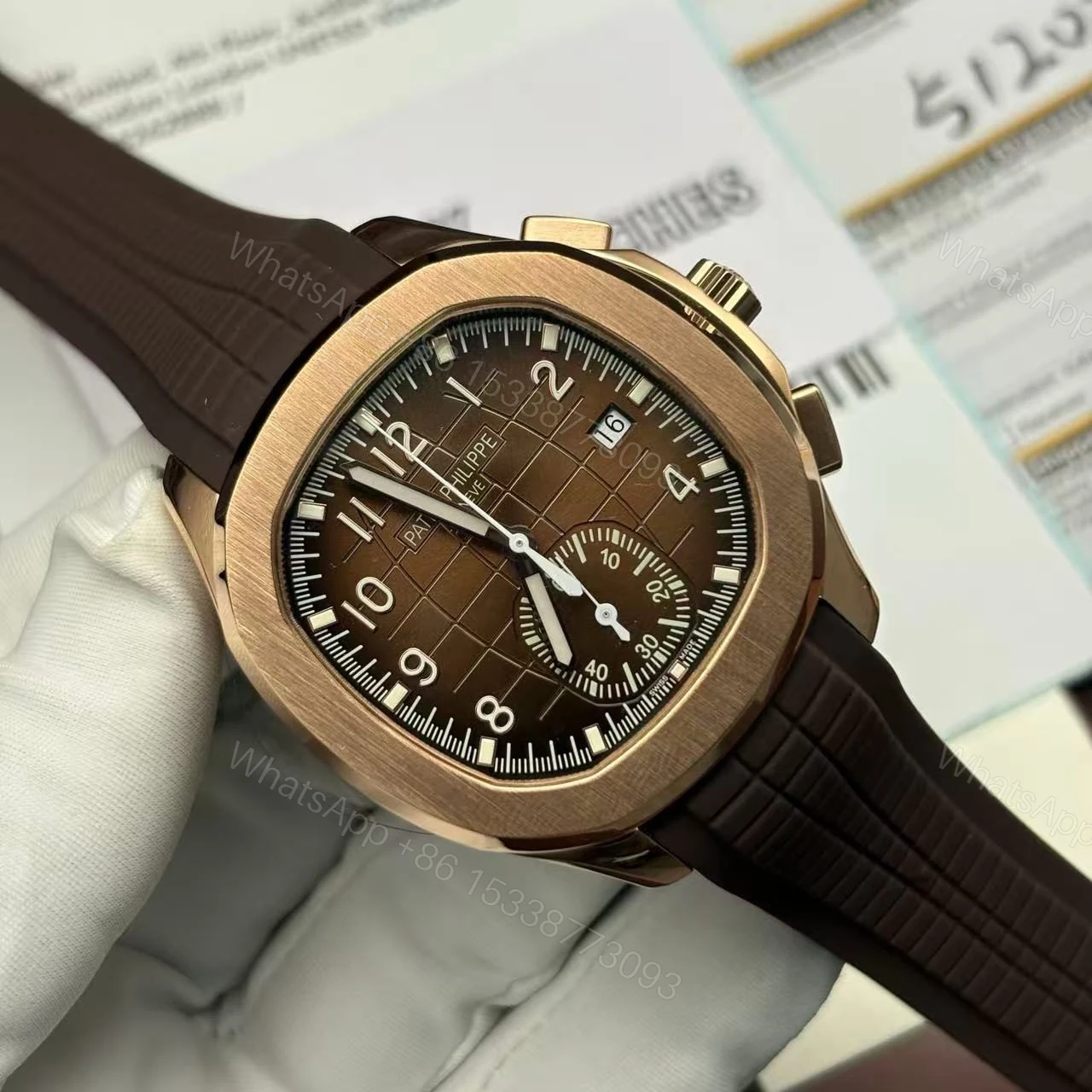 View 12 of Replica Patek Philippe Aquanaut Rose Gold Super Clone