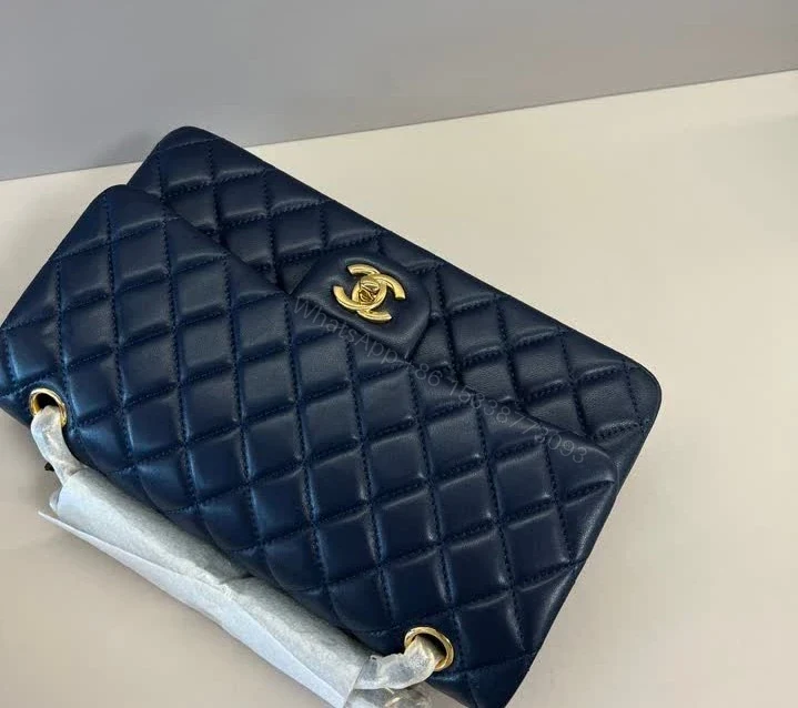 View 5 of Chanel Classic Flap Dark Navy Blue Handbag