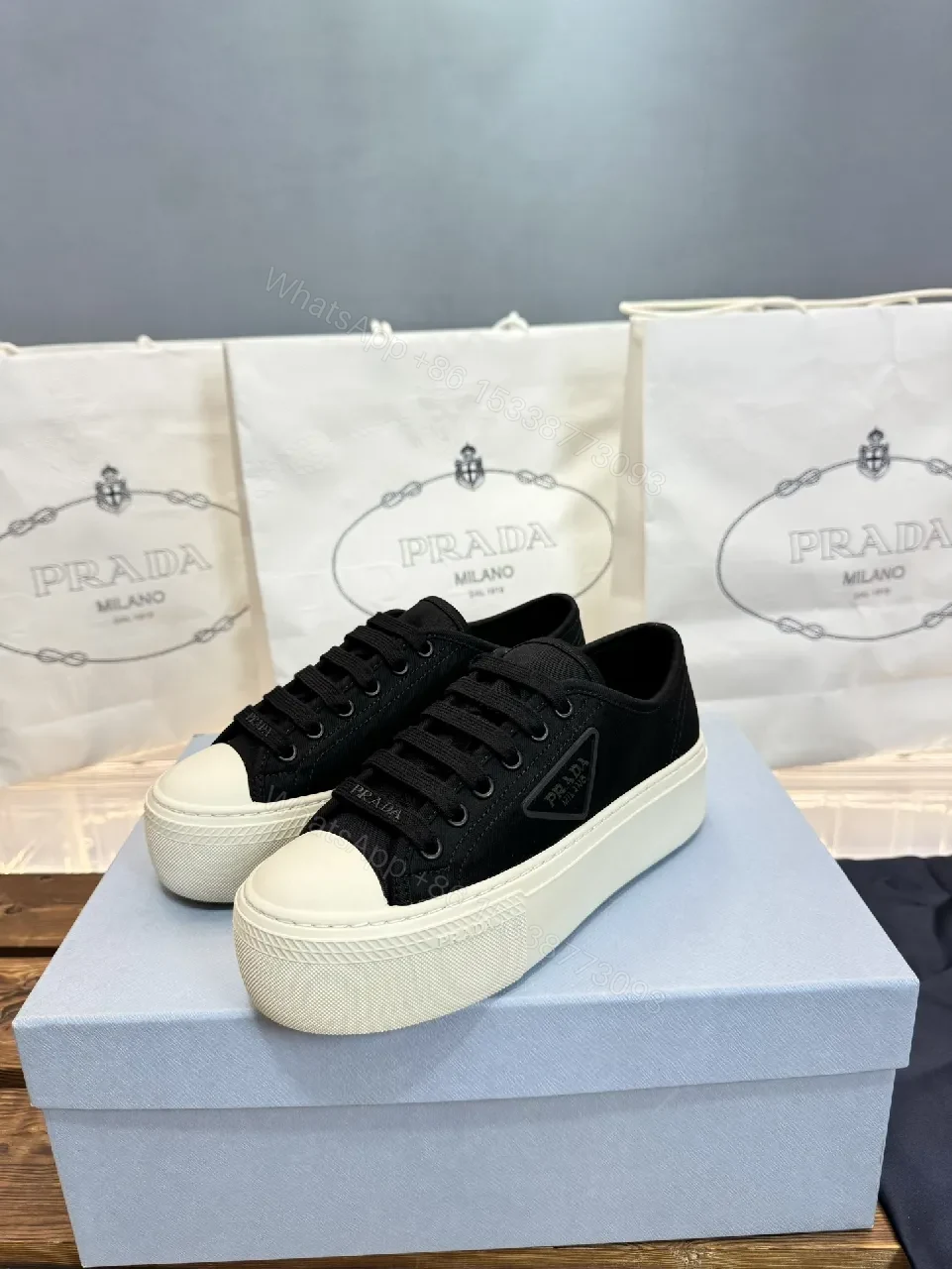 View 6 of Black Canvas Platform Sneaker - Luxe Streetwear Style, Comfortable