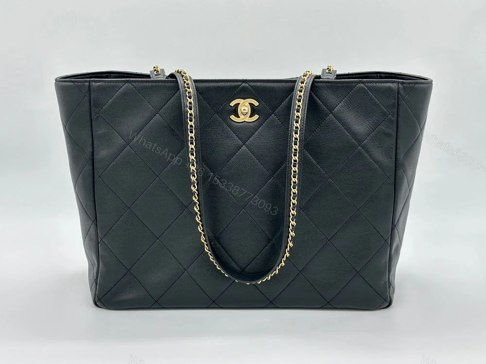 Chanel Small Shopping Tote 22B Black Calfskin — view 1