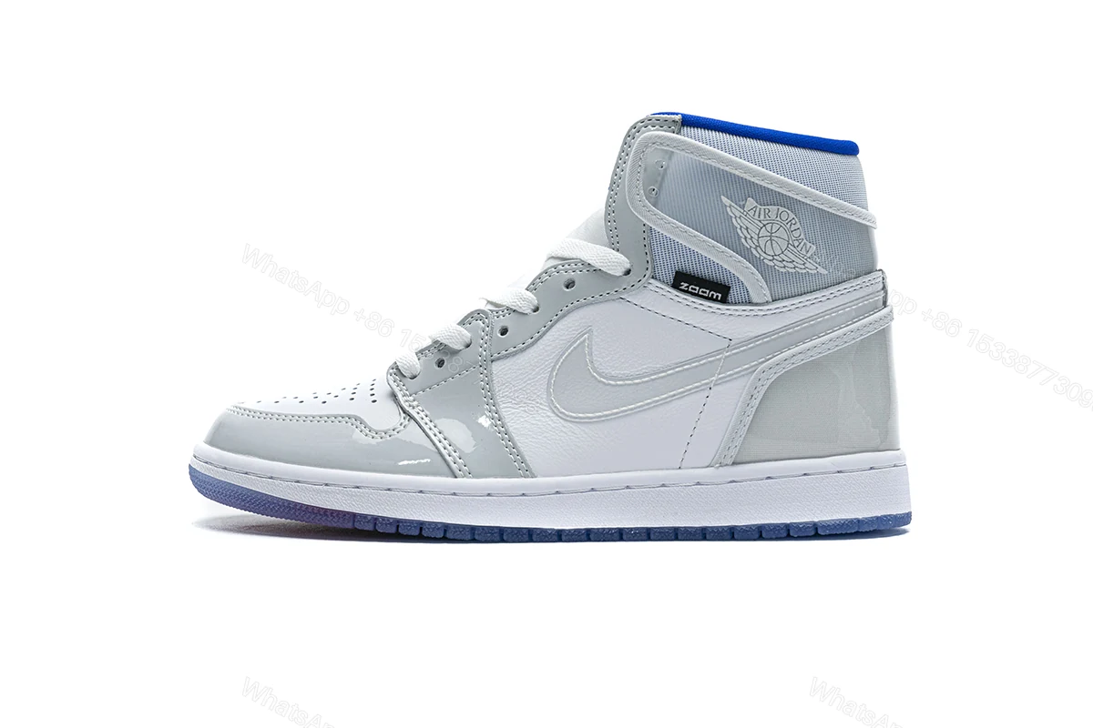 View 13 of Air Jordan 1 Retro High Zoom White Racer Blue CK6637-104