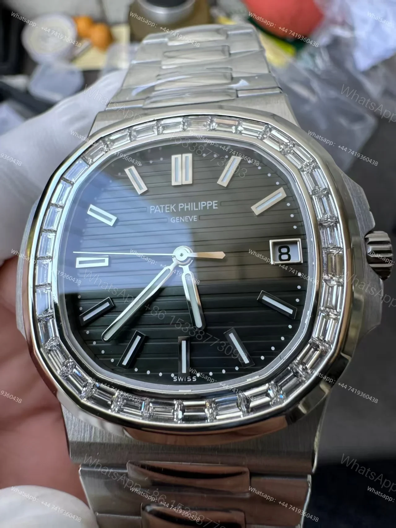 View 6 of Patek Philippe Super Clone Nautilus 5711/1300A-001 Green Dial Diamond Bezel 40MM
