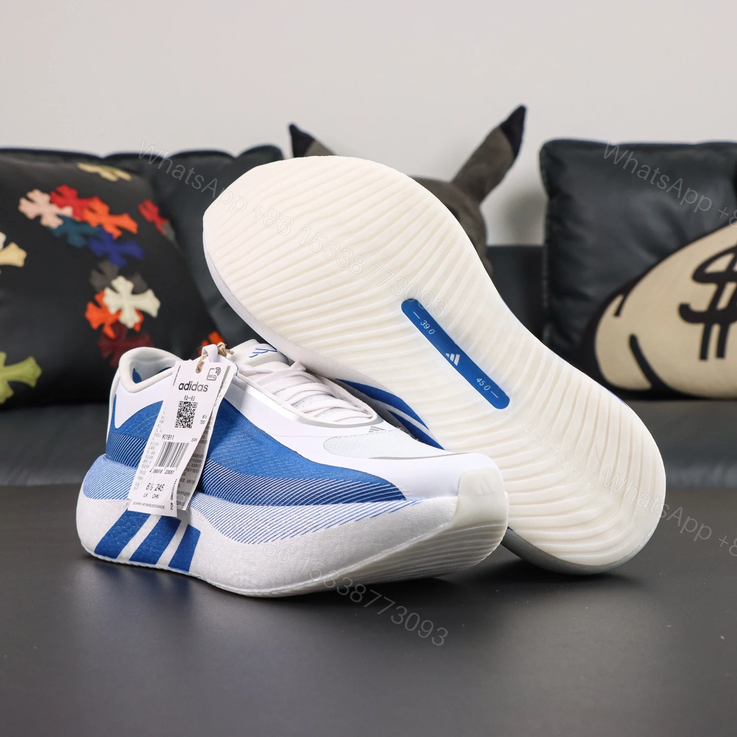 View 3 of adidas Hyperboost Edge White Blue