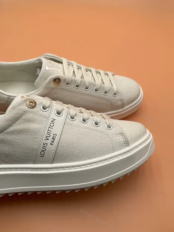 View 5 of Beige Canvas Luxe Sneakers: Subtle LV-Inspired Comfort