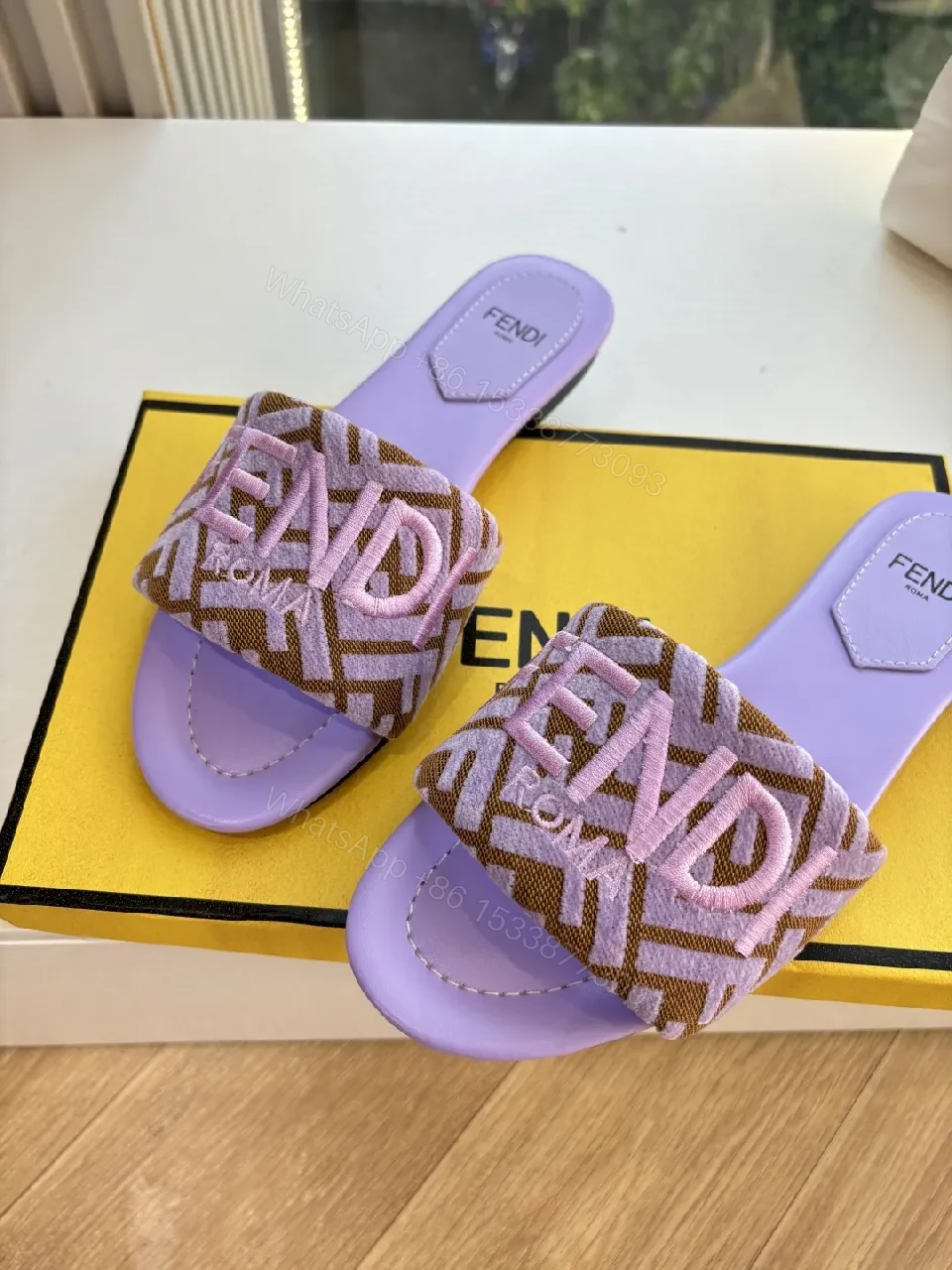 View 8 of Soft Lilac + Monogram Slide + Chic Comfort + Premium Comfort + Slide
