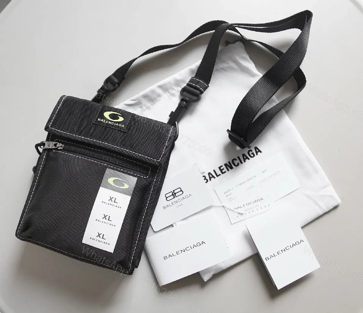 View 5 of Black Fabric Crossbody: Compact Utility Messenger, Urban Luxe, Everyday Organizer