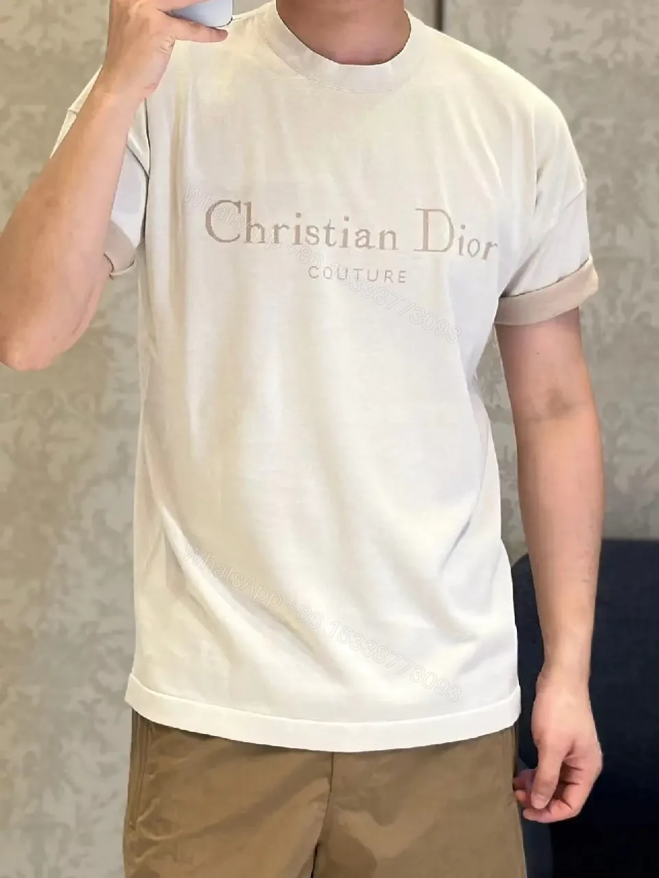 View 4 of Softweight Couture Tee with Crest – Elevated Casual Essential