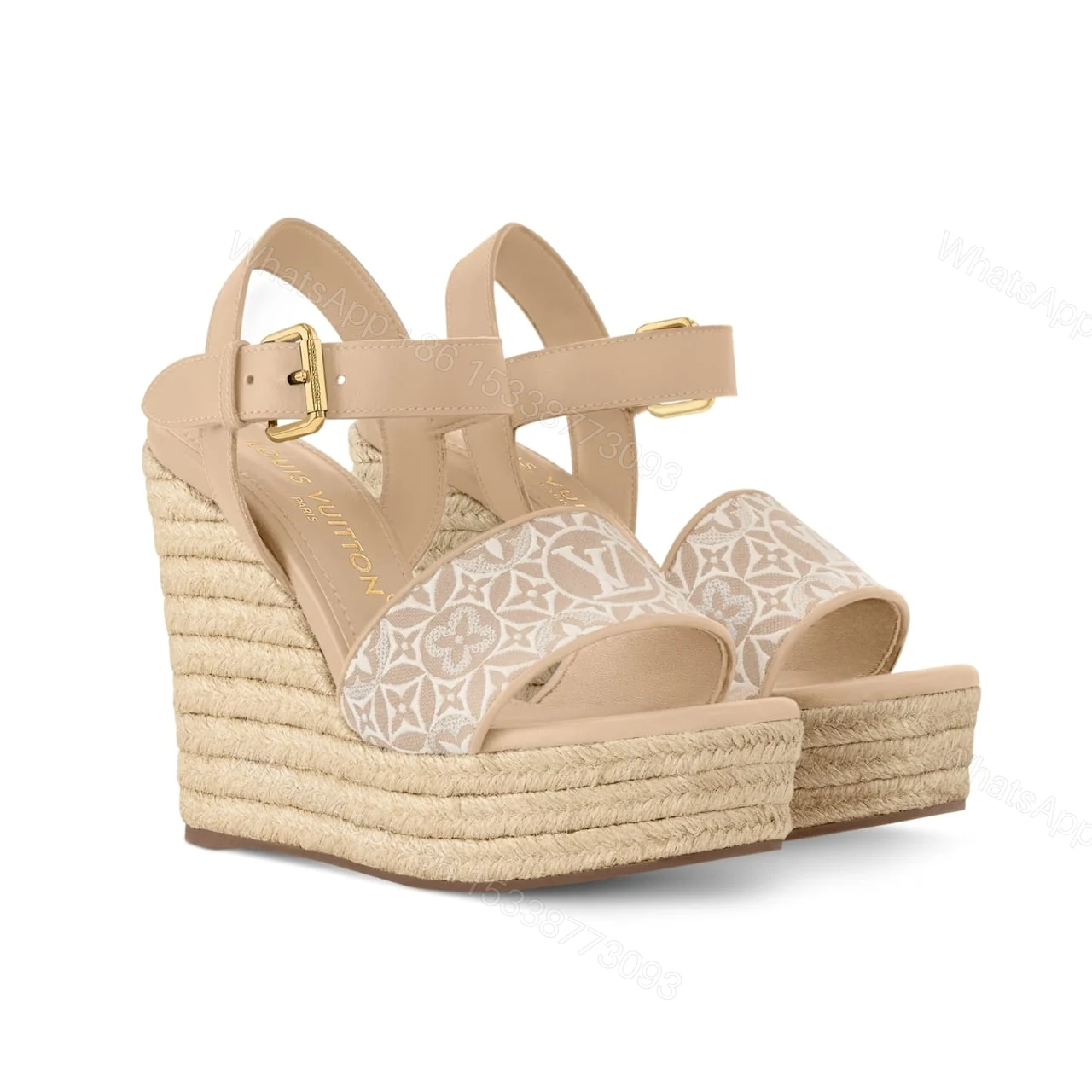 LOUIS VUITTON HELIOS WEDGE ESPADRILLE BEIGE 1AHLL6 — view 1